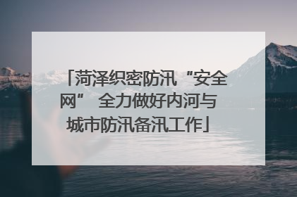菏泽织密防汛“安全网” 全力做好内河与城市防汛备汛工作
