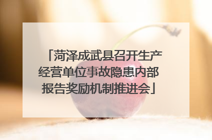 菏泽成武县召开生产经营单位事故隐患内部报告奖励机制推进会