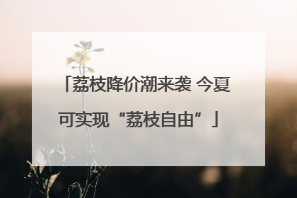 荔枝降价潮来袭 今夏可实现“荔枝自由”
