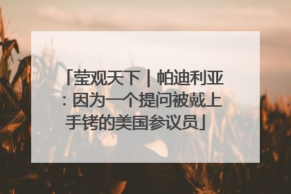 莹观天下｜帕迪利亚：因为一个提问被戴上手铐的美国参议员