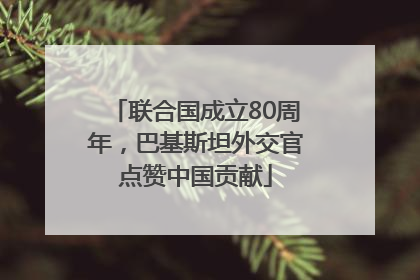 联合国成立80周年，巴基斯坦外交官点赞中国贡献