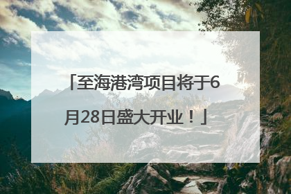 至海港湾项目将于6月28日盛大开业！