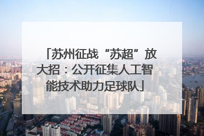 苏州征战“苏超”放大招：公开征集人工智能技术助力足球队
