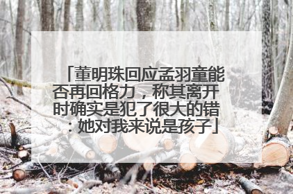 董明珠回应孟羽童能否再回格力，称其离开时确实是犯了很大的错：她对我来说是孩子