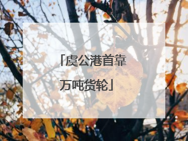 虞公港首靠万吨货轮