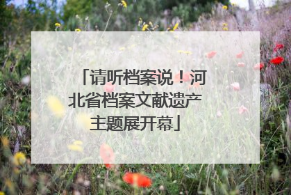 请听档案说！河北省档案文献遗产主题展开幕