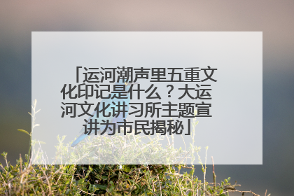 运河潮声里五重文化印记是什么？大运河文化讲习所主题宣讲为市民揭秘