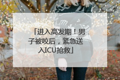 进入高发期！男子被咬后，紧急送入ICU抢救