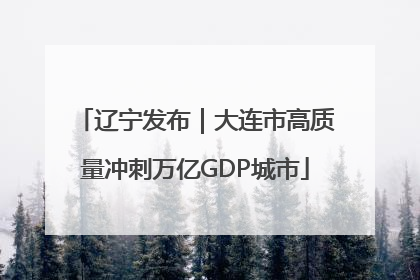 辽宁发布｜大连市高质量冲刺万亿GDP城市