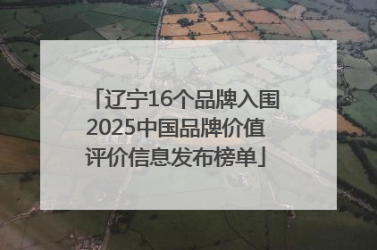 辽宁16个品牌入围2025中国品牌价值评价信息发布榜单