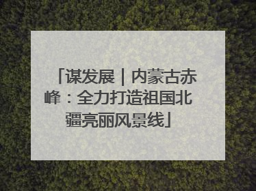 谋发展｜内蒙古赤峰：全力打造祖国北疆亮丽风景线