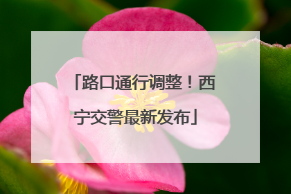 路口通行调整！西宁交警最新发布