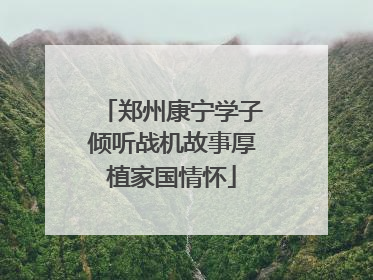 郑州康宁学子倾听战机故事厚植家国情怀