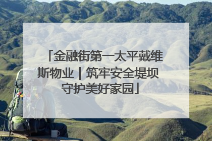 金融街第一太平戴维斯物业｜筑牢安全堤坝 守护美好家园