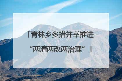 青林乡多措并举推进“两清两改两治理”