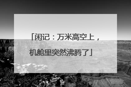 闲记：万米高空上，机舱里突然沸腾了