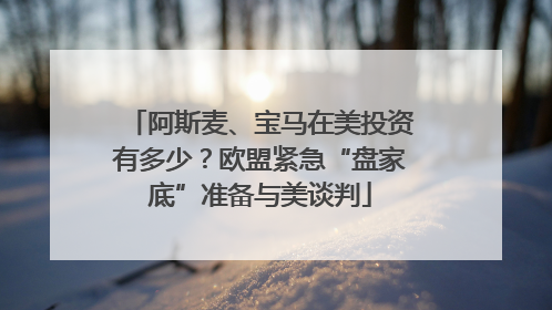 阿斯麦、宝马在美投资有多少？欧盟紧急“盘家底”准备与美谈判