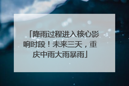 降雨过程进入核心影响时段！未来三天，重庆中雨大雨暴雨