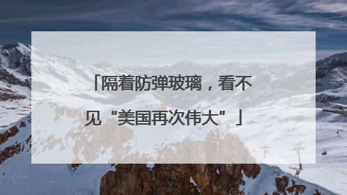 隔着防弹玻璃，看不见“美国再次伟大”