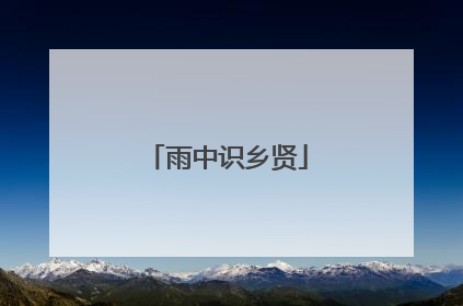 雨中识乡贤