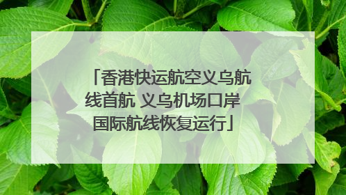 香港快运航空义乌航线首航 义乌机场口岸国际航线恢复运行