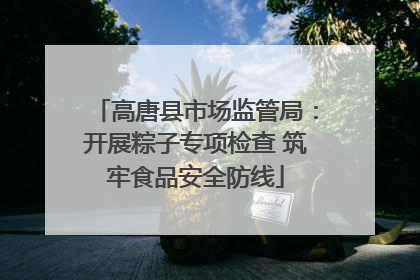 高唐县市场监管局：开展粽子专项检查 筑牢食品安全防线
