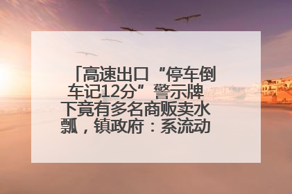 高速出口“停车倒车记12分”警示牌下竟有多名商贩卖水瓢，镇政府：系流动摊位，已多次劝离