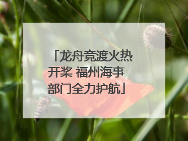 龙舟竞渡火热开桨 福州海事部门全力护航
