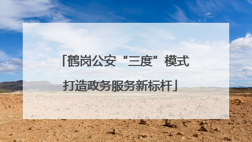 鹤岗公安“三度”模式 打造政务服务新标杆