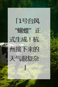 1号台风“蝴蝶”正式生成！杭州接下来的天气很复杂