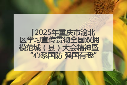 2025年重庆市渝北区学习宣传贯彻全国双拥模范城（县）大会精神暨“心系国防 强国有我”国防教育活动