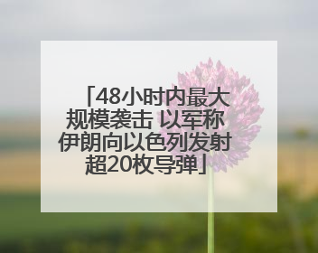 48小时内最大规模袭击 以军称伊朗向以色列发射超20枚导弹