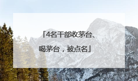 4名干部收茅台、喝茅台，被点名