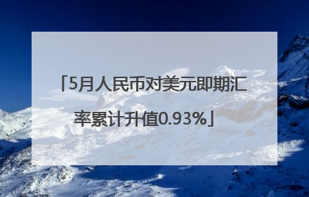 5月人民币对美元即期汇率累计升值0.93%