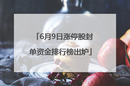 6月9日涨停股封单资金排行榜出炉